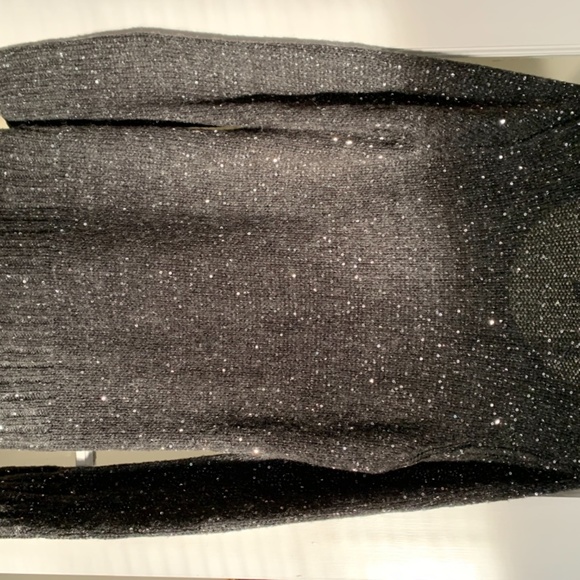 Victor Alfaro Sequin sweater charcoal Gray detachable cowl size Large - Picture 7 of 10